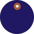 Box Packaging Plastic Circle Tags, 2" Dia., Blue, 100/Pack G26069